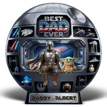 Load image into Gallery viewer, "Best Dad Ever" - Personalized Dad Space Station Acrylic Plaque - Perfect Gift for Dads and Grandpas Shaped Plaques PopCulturePrints
