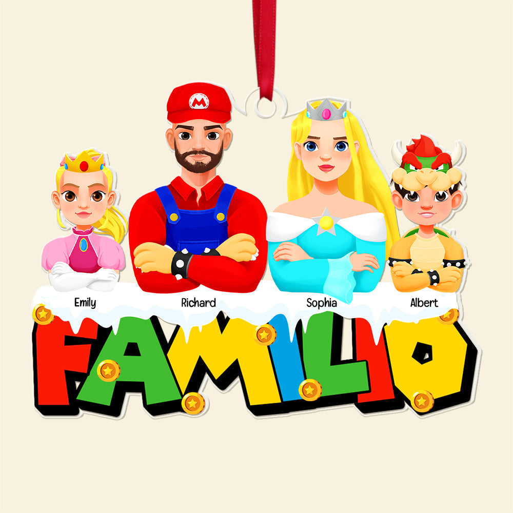 Personalized Family Gaming-Themed Acrylic Ornament Ornament PopCulturePrints