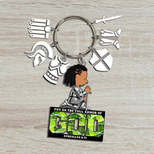 Load image into Gallery viewer, Personalized Christian Keychain with Charms - Full Armor of God Keychains PopCulturePrints
