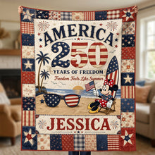Load image into Gallery viewer, Freedom Feels Like Summer Blanket - Personalized Patriot Gift for All Occasions
