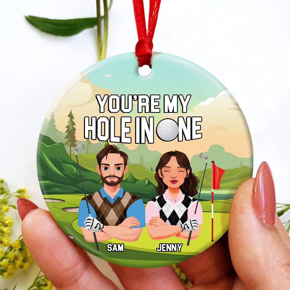 Personalized Golf Couple Christmas Ornament - You're My Hole In One