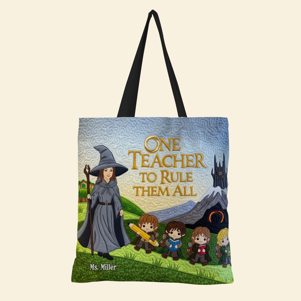 One Teacher to Rule Them All Tote Bag - Personalized Gift for Teachers Tote Bag PopCulturePrints