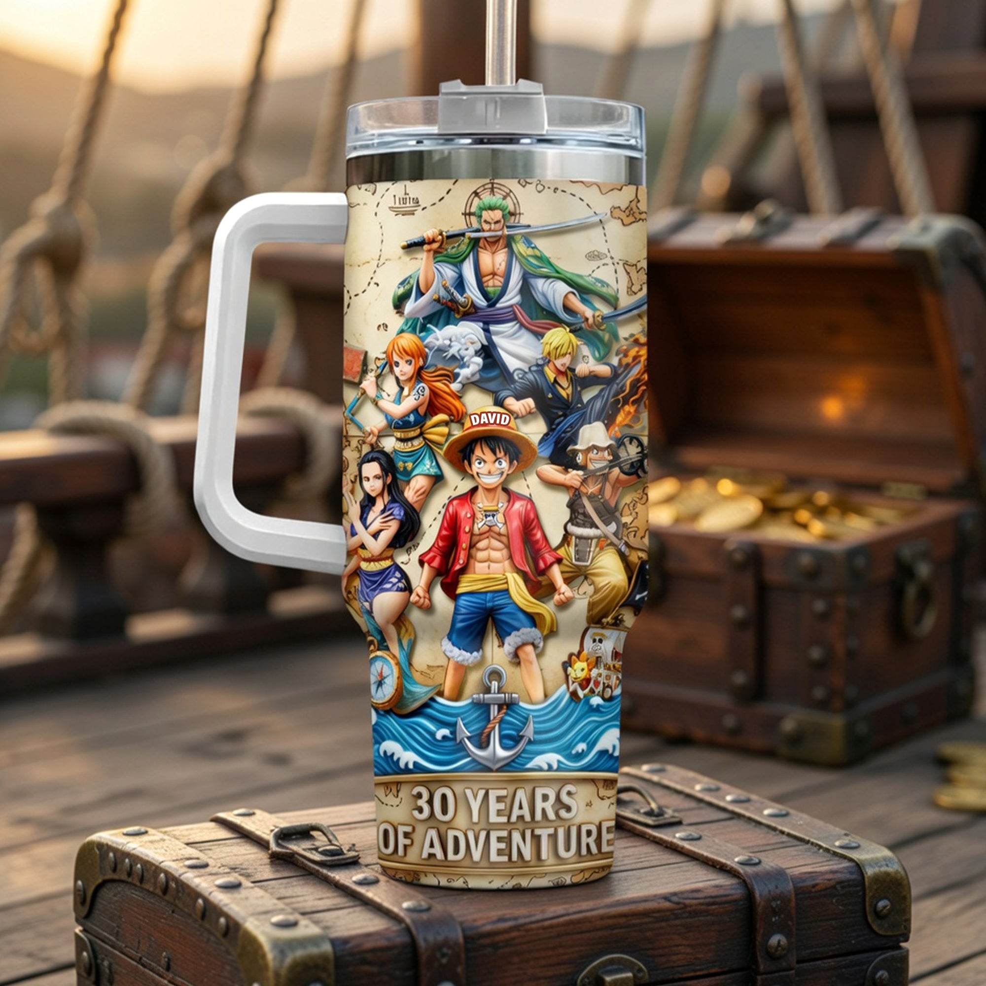 30 Years Of Adventure - Personalized Anime Lover Tumbler Tumbler Cup PopCulturePrints