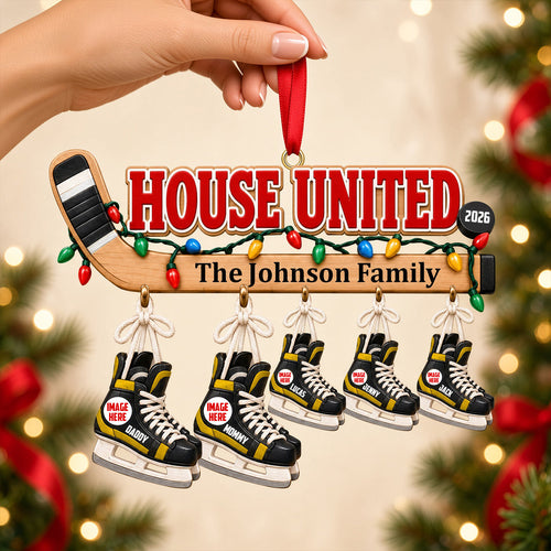 “Celebrate Family Unity this Holiday Season” - Custom House United Christmas Ornament - Personalized Gifts for Skating Lovers Ornament PopCulturePrints