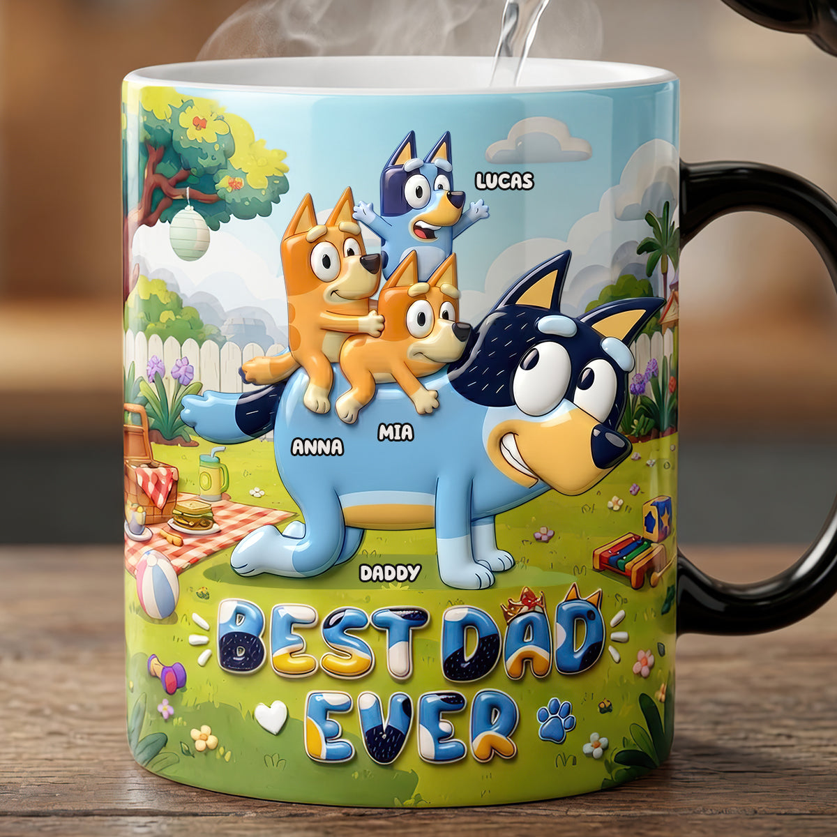 Best Dad Ever Mug - Personalize Your Magic Coffee Gift for Dad & Grandpa Coffee Mug PopCulturePrints