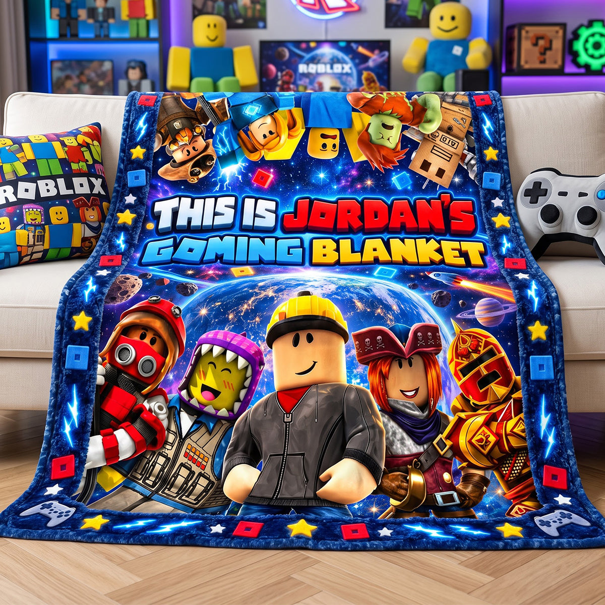 Cozy Block Holidays Blanket - Personalized Christmas Gifts 02NATN131026 Blanket PopCulturePrints