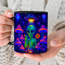 Load image into Gallery viewer, “Stay Cosmic!” - Custom Smoking Alien Mug - Personalized Gift for Weed Lovers Coffee Mug PopCulturePrints
