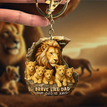 Load image into Gallery viewer, Brave Like Dad - Personalized Keychain Gift for Dads Keychains PopCulturePrints
