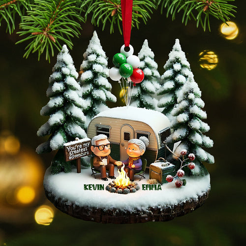 You're My Greatest Adventure - Personalized Camping Couple Christmas Ornament Ornament PopCulturePrints