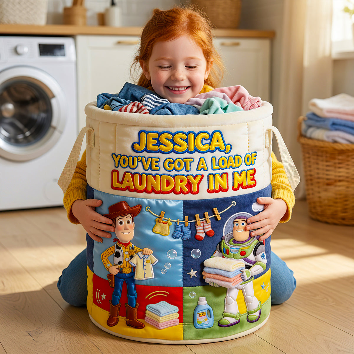 Colorful Quilted Laundry Basket - Personalized Gifts 05pgdt130726 Laundry Basket PopCulturePrints