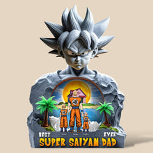 Load image into Gallery viewer, Best Super Saiyan Dad Ever - Personalized Acrylic Plaque Gifts for Fathers, Dads, and Grandpas Shaped Plaques PopCulturePrints
