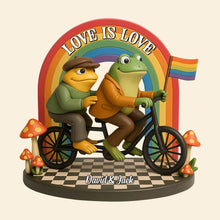 Load image into Gallery viewer, Love is Love - Personalized LGBT Frog Couple Plaque for Special Moments Shaped Plaques PopCulturePrints
