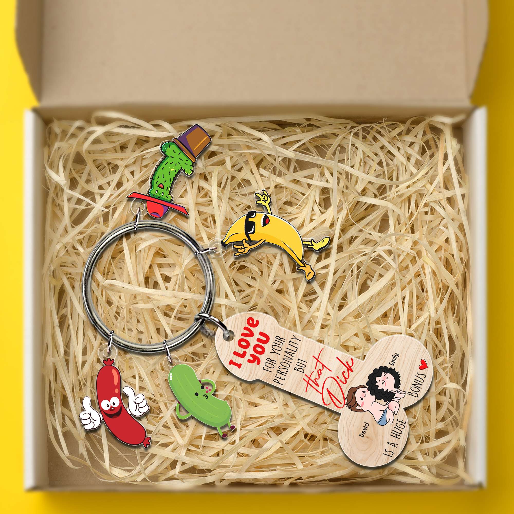 Personalized Funny Couple Keychain - Unique Gift for Him and Her Keychains PopCulturePrints