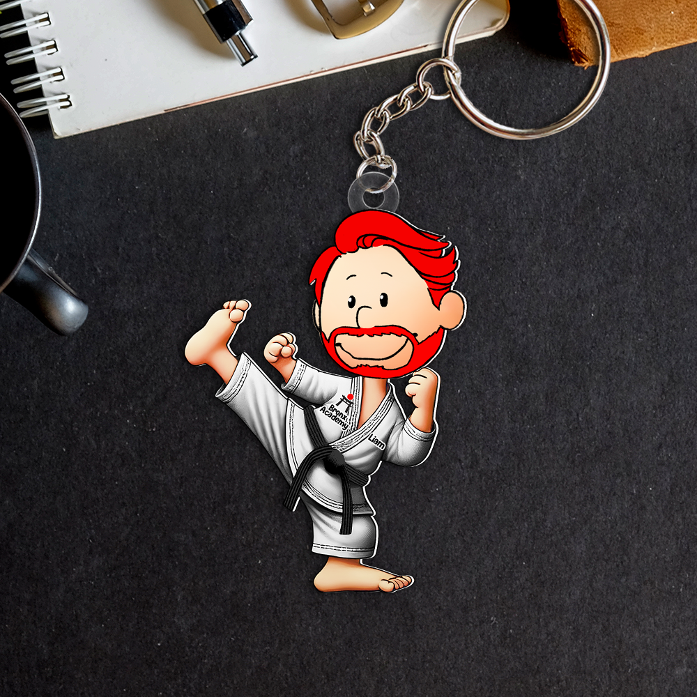 Custom Karate Lover Keychain - Personalized Gift for Martial Arts Enthusiasts Keychains PopCulturePrints