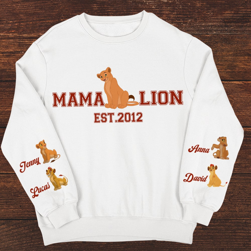 “Mama Lion - Fierce Love of a Mother” - Personalized Mom Shirt - Gift for Mom, Grandma, and More AOP Products PopCulturePrints