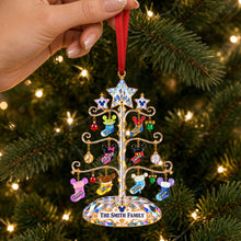 Load image into Gallery viewer, "Celebrate Family this Christmas!" - Crystal Christmas Tree Acrylic Ornament - Personalized Gift for Families and Friends
