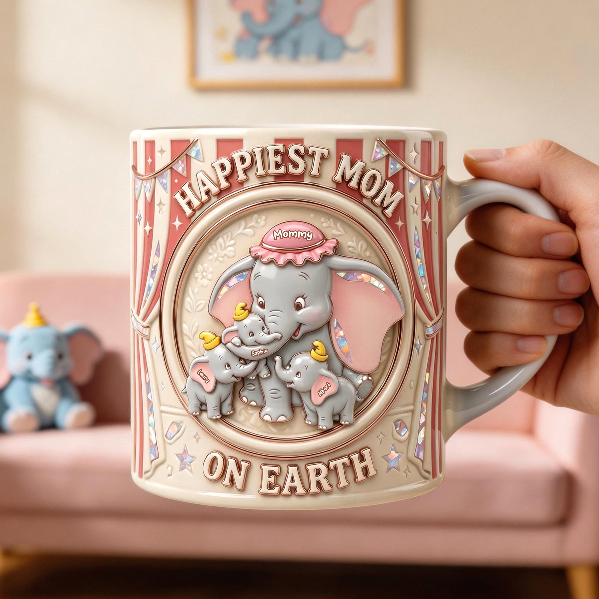 Happiest Mom On Earth Coffee Mug - Personalized Gifts for Mom, Grandma & More Coffee Mug PopCulturePrints