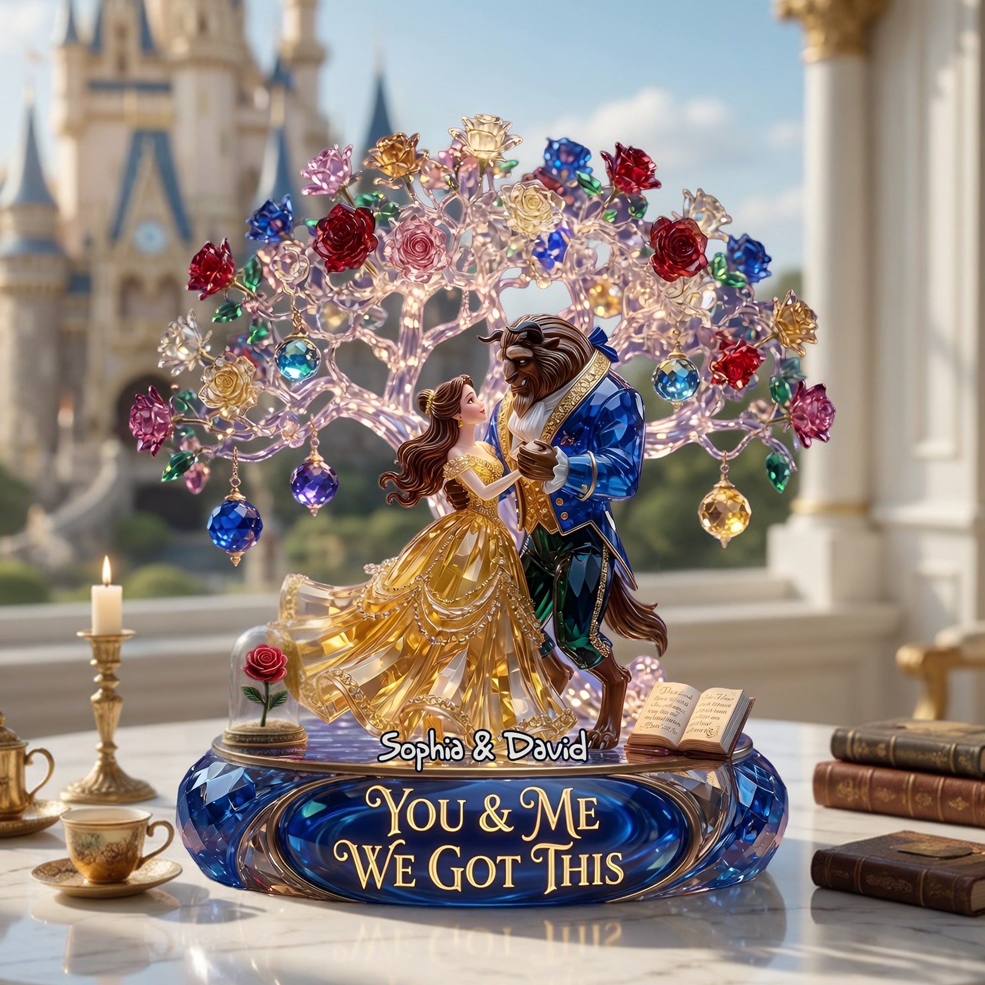 You & Me, We Got This - Fairy Tale Dancing Couple Acrylic Plaque - Personalized Gifts for Couples Shaped Plaques PopCulturePrints