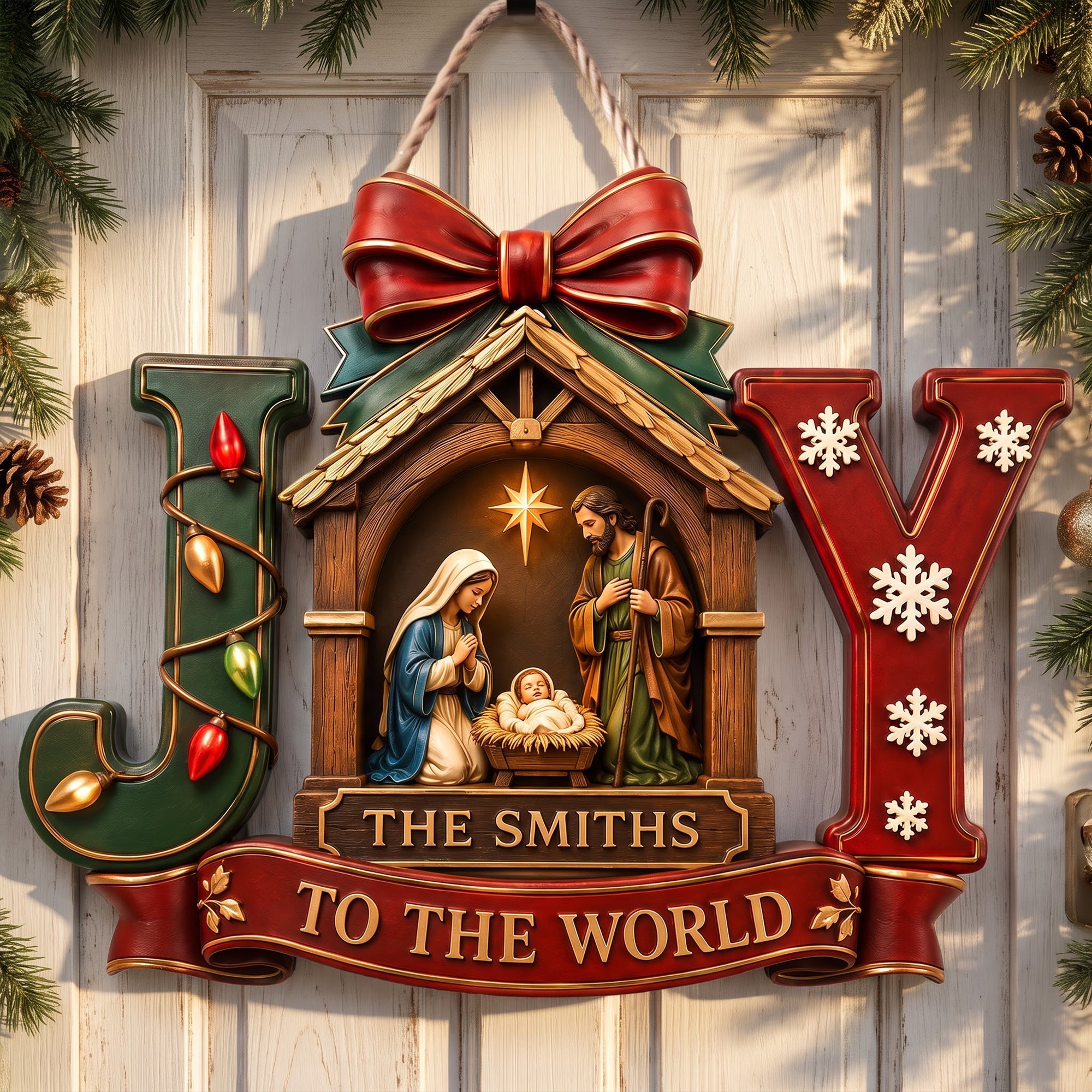 Jesus Joy To The World Acrylic Sign - Personalized Gifts For Christian Christmas Acrylic Sign 01HAQN060826 Acrylic Sign PopCulturePrints
