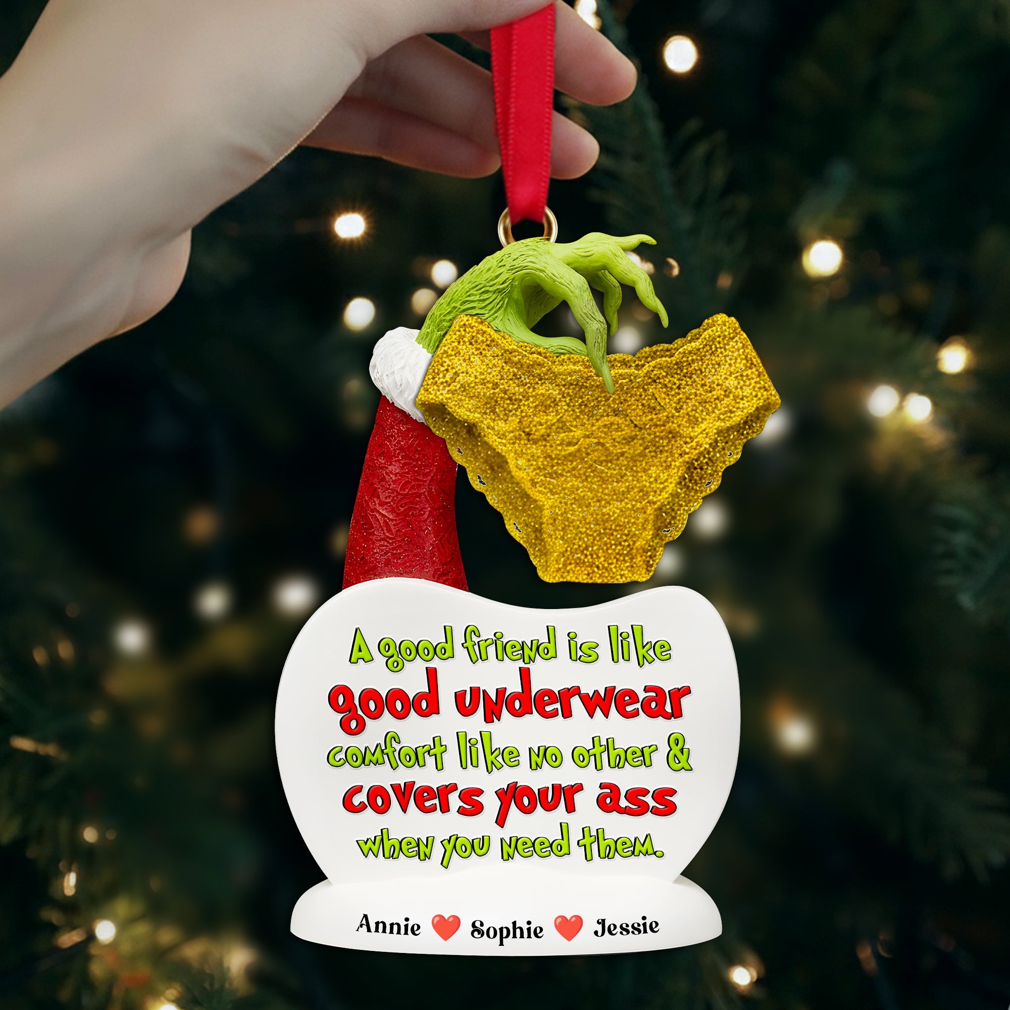A Good Friend is Like Good Underwear - Personalized Acrylic Ornament for Best Friends Ornament PopCulturePrints