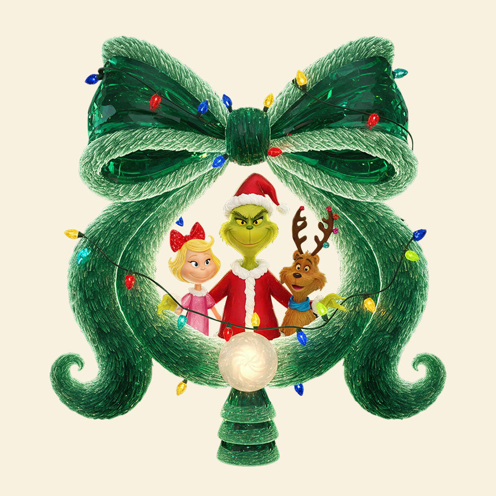 Merry Grinchmas Tree Topper - Personalized Gift for Christmas Lovers Ornament PopCulturePrints