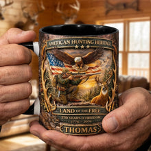 Load image into Gallery viewer, “Land of the Free - Personalized Mug for Hunters” - Custom Gift for Outdoor Enthusiasts Coffee Mug PopCulturePrints
