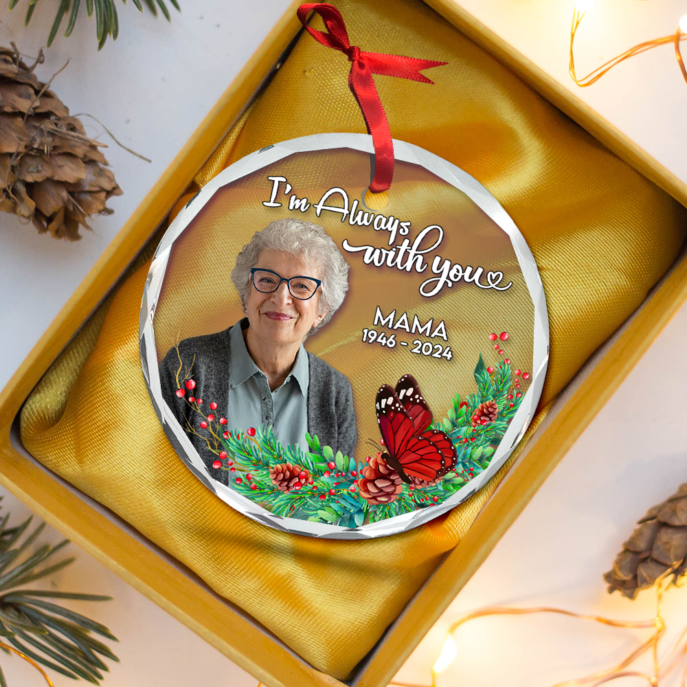 Personalized 'Always With You' Memorial Christmas Ornament Ornament PopCulturePrints