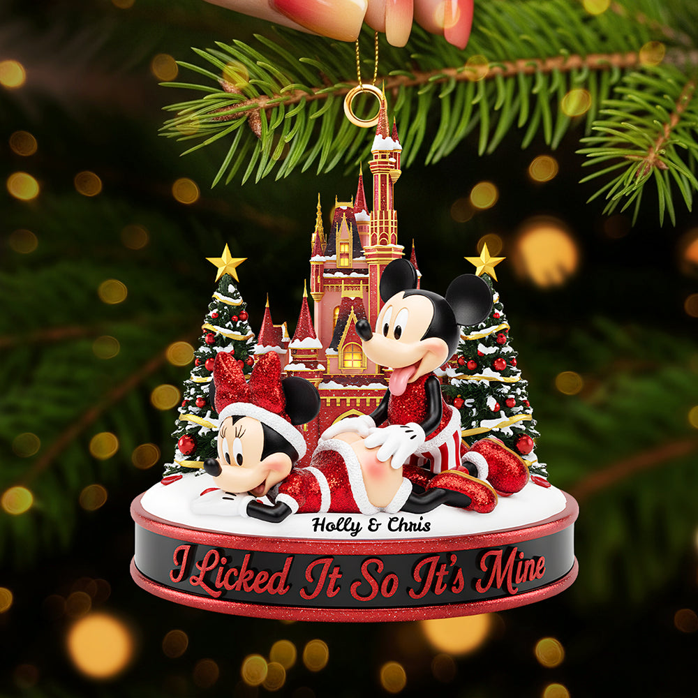 I Licked It So It's Mine - Personalized Cute Mischievous Couple Acrylic Ornament Ornament PopCulturePrints