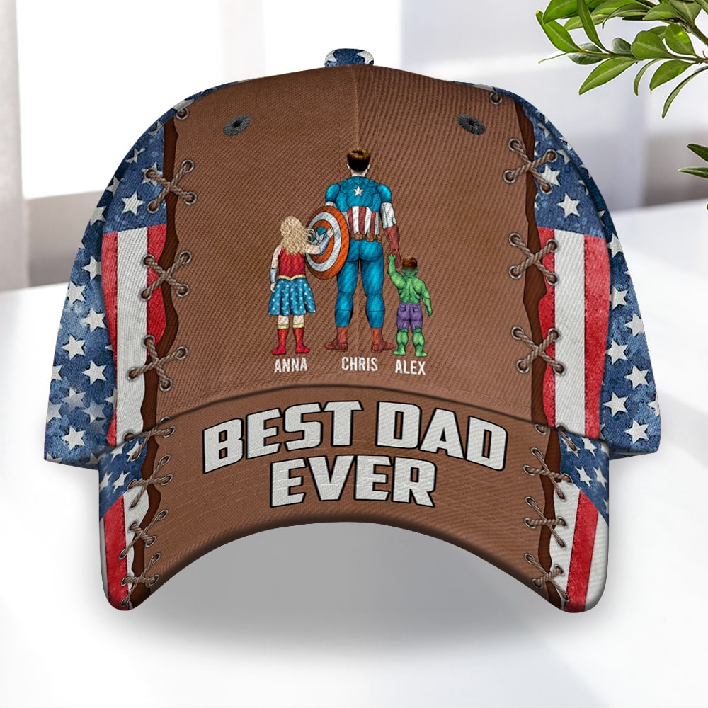 Personalized 'Best Dad Ever' Classic Cap - Custom Super Dad Design