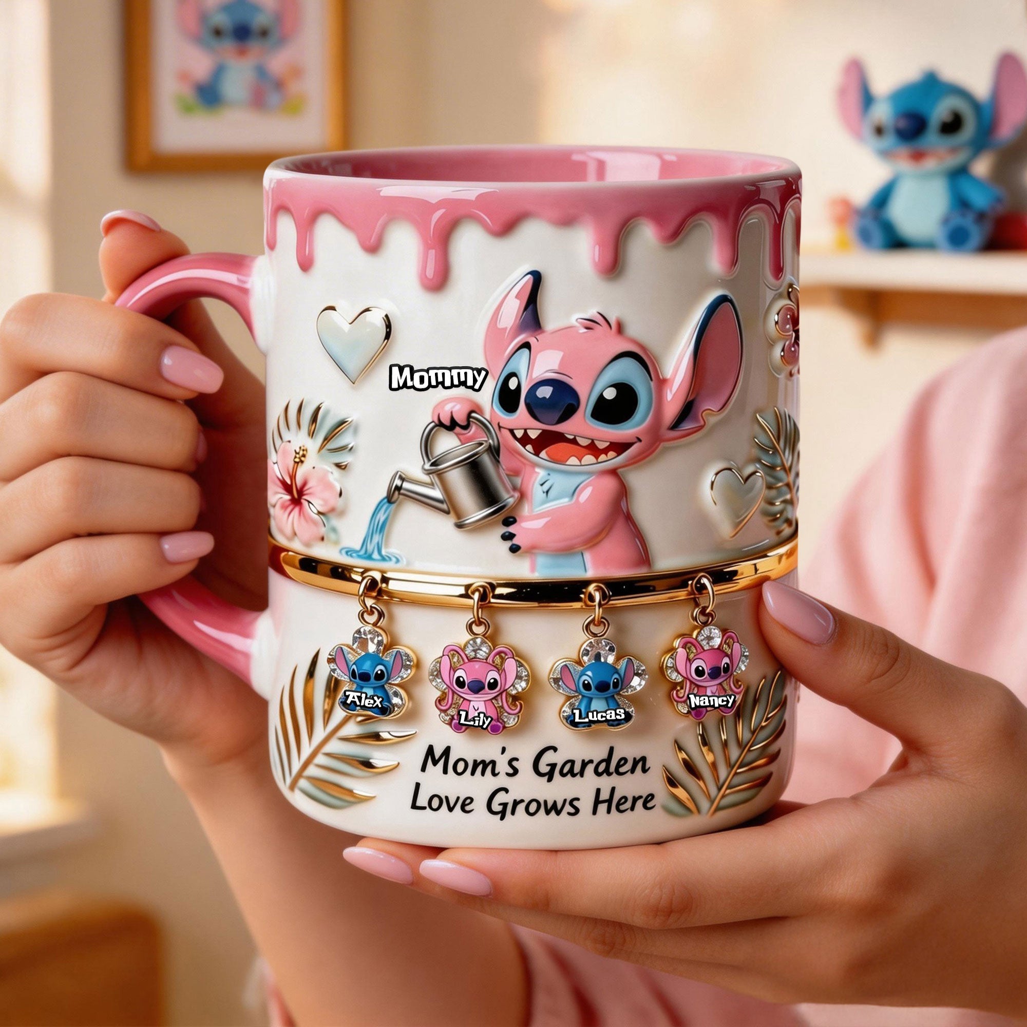 “Nurture Love with Every Sip” - Mom's Garden Love Coffee Accent Mug - Personalized Gift for Mom & Grandma Coffee Mug PopCulturePrints