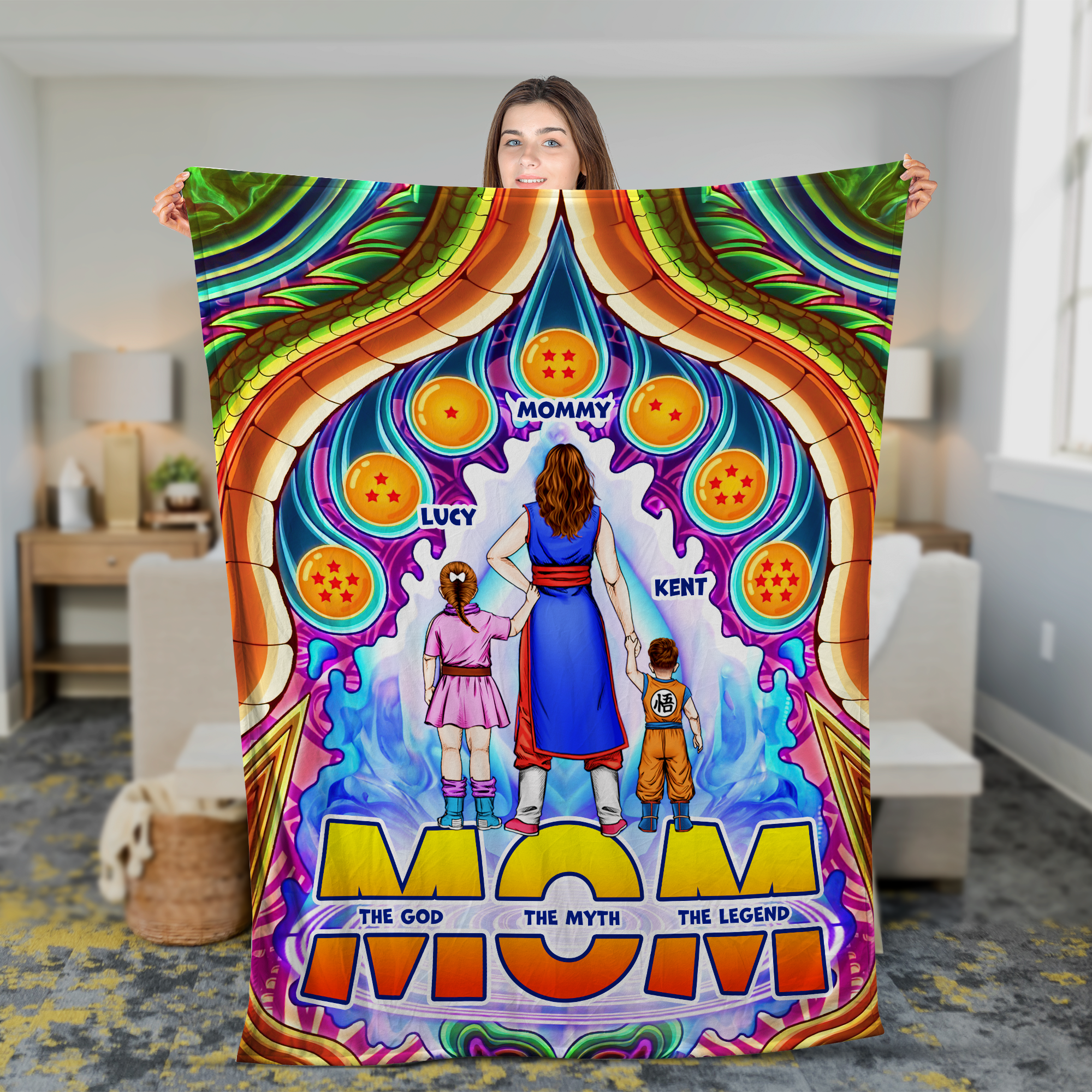 Mom: The God, The Myth, The Legend - Personalized Blanket for Mom Blanket PopCulturePrints