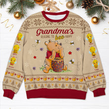 Load image into Gallery viewer, Personalized Grandma&#39;s Christmas Sweater - Custom Names &amp; Cute Bee Design
