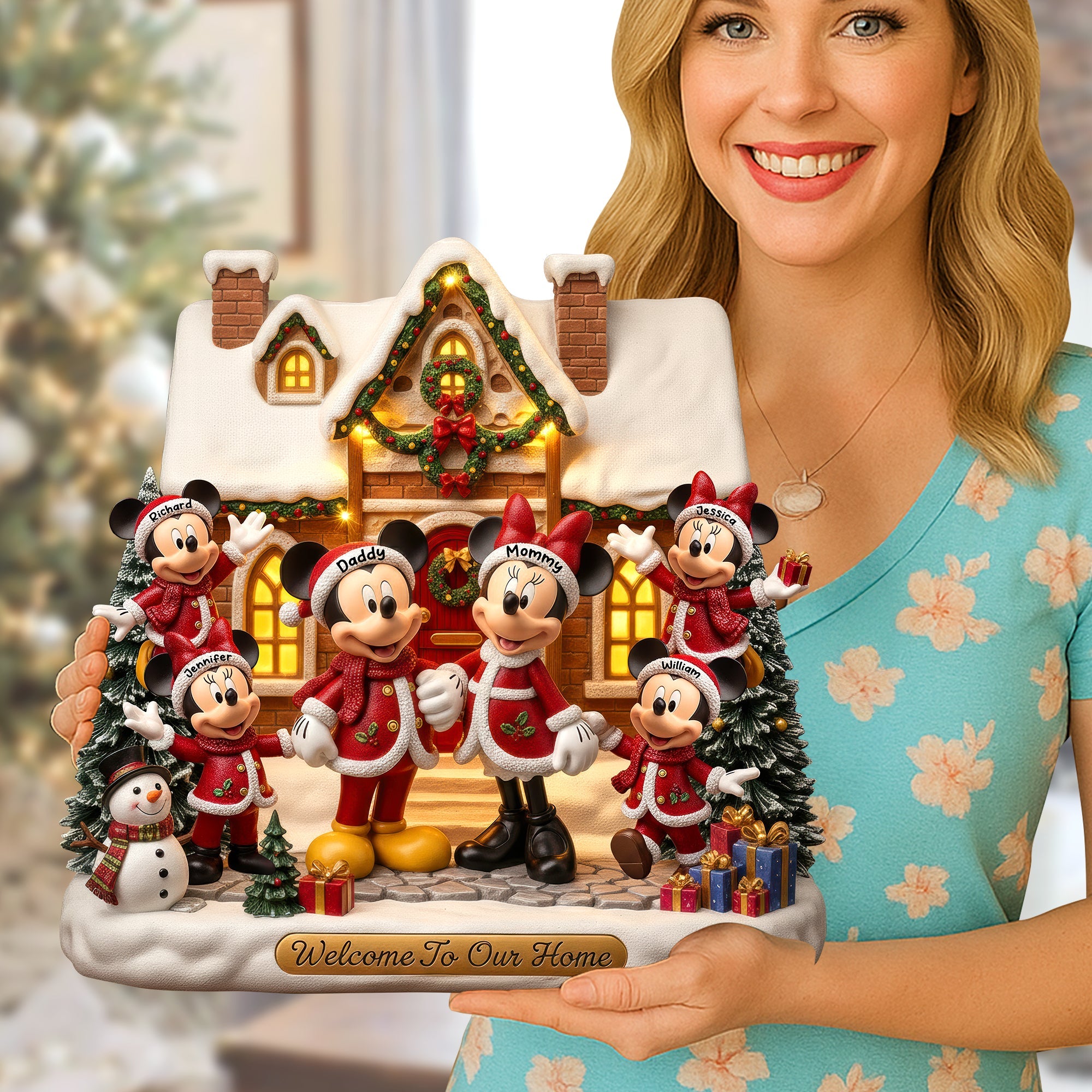 Bring Home the Holiday Cheer - Personalized Family Christmas Wood Sign - Custom Gift for Families and Friends Wood Sign PopCulturePrints