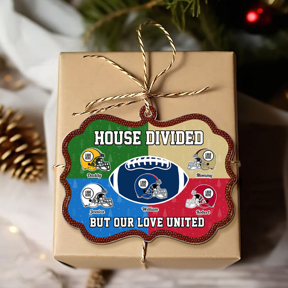 Personalized American Football Family Christmas Ornament - House Divided Theme Ornament PopCulturePrints