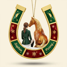 Load image into Gallery viewer, Cherish the Bond - Horse-loving Girl Ornament - Personalized Gift for Horse Lovers Ornament PopCulturePrints
