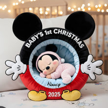 Load image into Gallery viewer, 🎄 'A Magical First Christmas' - Cute Newborn Baby Custom Shape Pillow, Personalized Gift for Newborns, Infants &amp; New Parents Pillow PopCulturePrints
