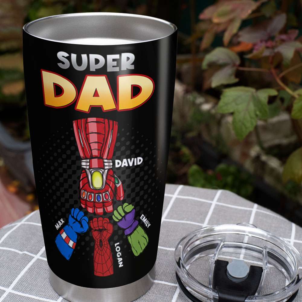 Super Dad Personalized Tumbler - Hero Design