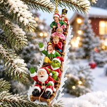 Load image into Gallery viewer, "Ride Into Joy!" - Nostalgia Sled Acrylic Ornament - Personalized Gift for Friends, Family, and Kids Ornament PopCulturePrints
