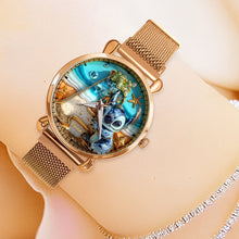 Load image into Gallery viewer, “Embrace the Alien Vibes!” - Cute Blue Alien Quartz Watch, Personalized Gift for Movie Lovers Quartz Watch PopCulturePrints
