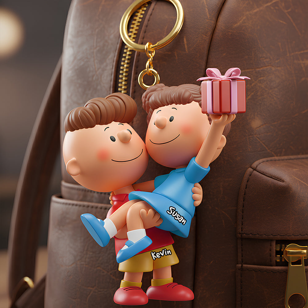 Forever Love Keychain: A Personalized Gift for Couples Keychains PopCulturePrints