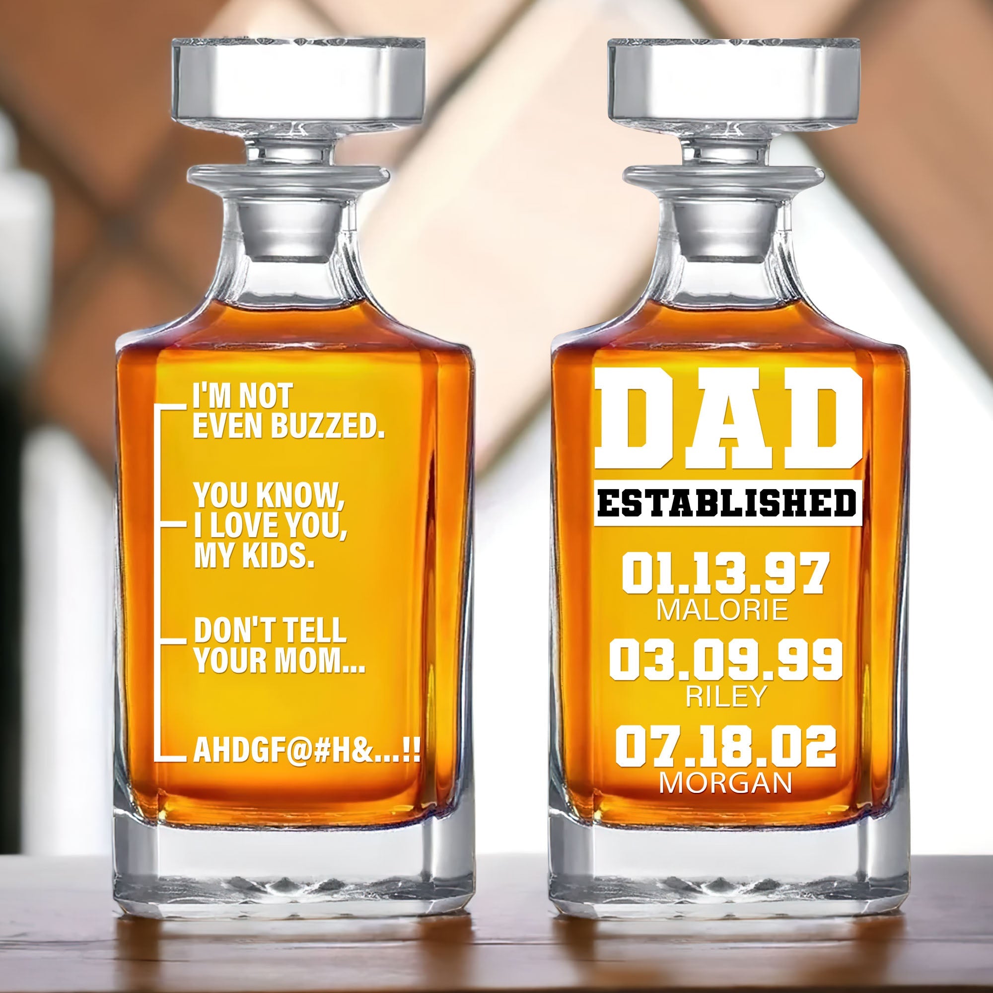 "I'm Not Even Buzzed" - Funny Whiskey Bottle Personalized Gift for Dad - Custom Gift for Dads and Grandpas Whiskey Bottle PopCulturePrints
