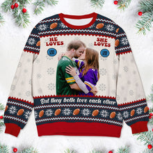 Load image into Gallery viewer, Custom Baseball Couple Ugly Sweater - Personalized Photo Gift
