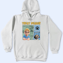 Load image into Gallery viewer, “Treat Dealer” - Personalized Cute Pet Lover T-Shirt - Perfect Gift for Dog &amp; Cat Moms T-shirt PopCulturePrints
