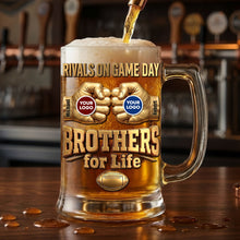 Load image into Gallery viewer, "Rivals on Game Day" - Personalized Beer Glass for Sports Lovers - Perfect Gift for Friends &amp; Family
