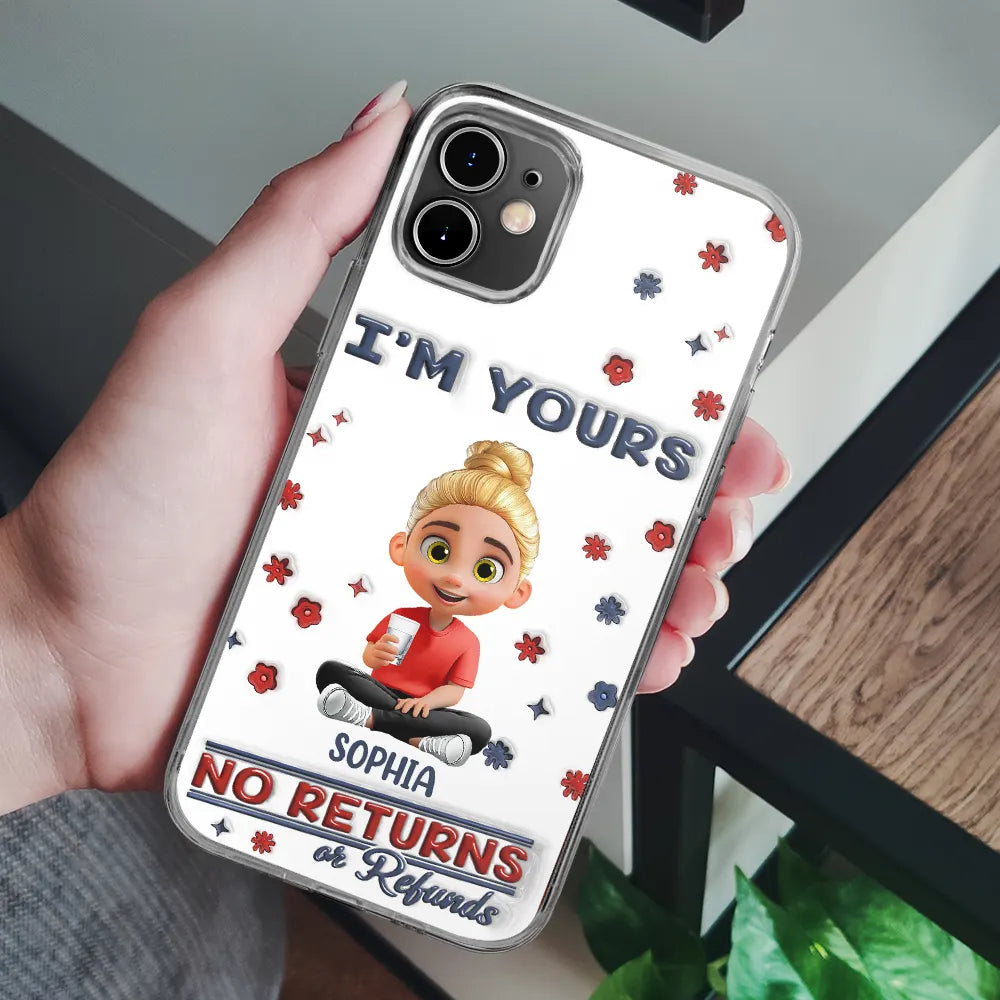 We're Yours, No Returns Or Refunds - Personalized Clear Phone Case for Parents & Grandparents Clear Phone Case PopCulturePrints
