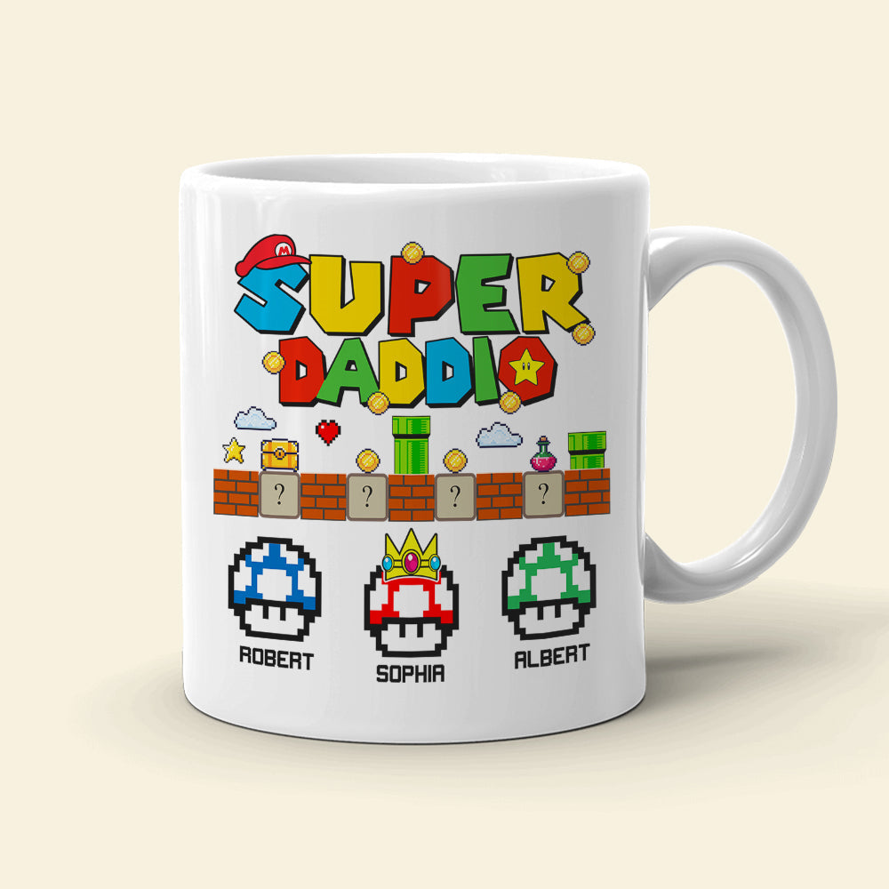Super Dad Personalized Mug - Fun Gift for Father's Day Coffee Mug PopCulturePrints