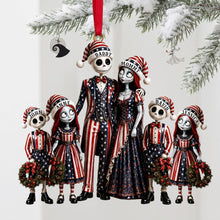 Load image into Gallery viewer, "Celebrate the Spooky Season with Patriotic Flair" - Personalized Spooky Patriotic Family Ornament - Unique Gift for Family and Friends
