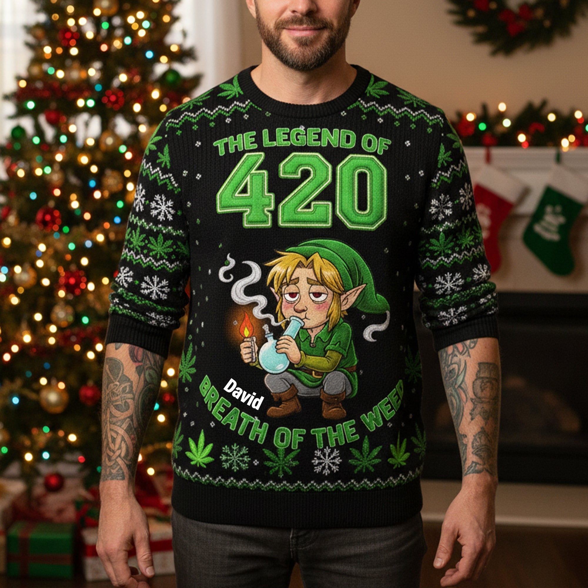 “Unleash Your Inner Legend” - Personalized Knitted Ugly Sweater for Christmas AOP Products PopCulturePrints