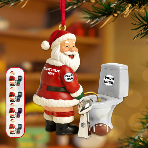 Funny Santa Christmas Ornament - Personalized Gift for Sports Lovers Ornament PopCulturePrints