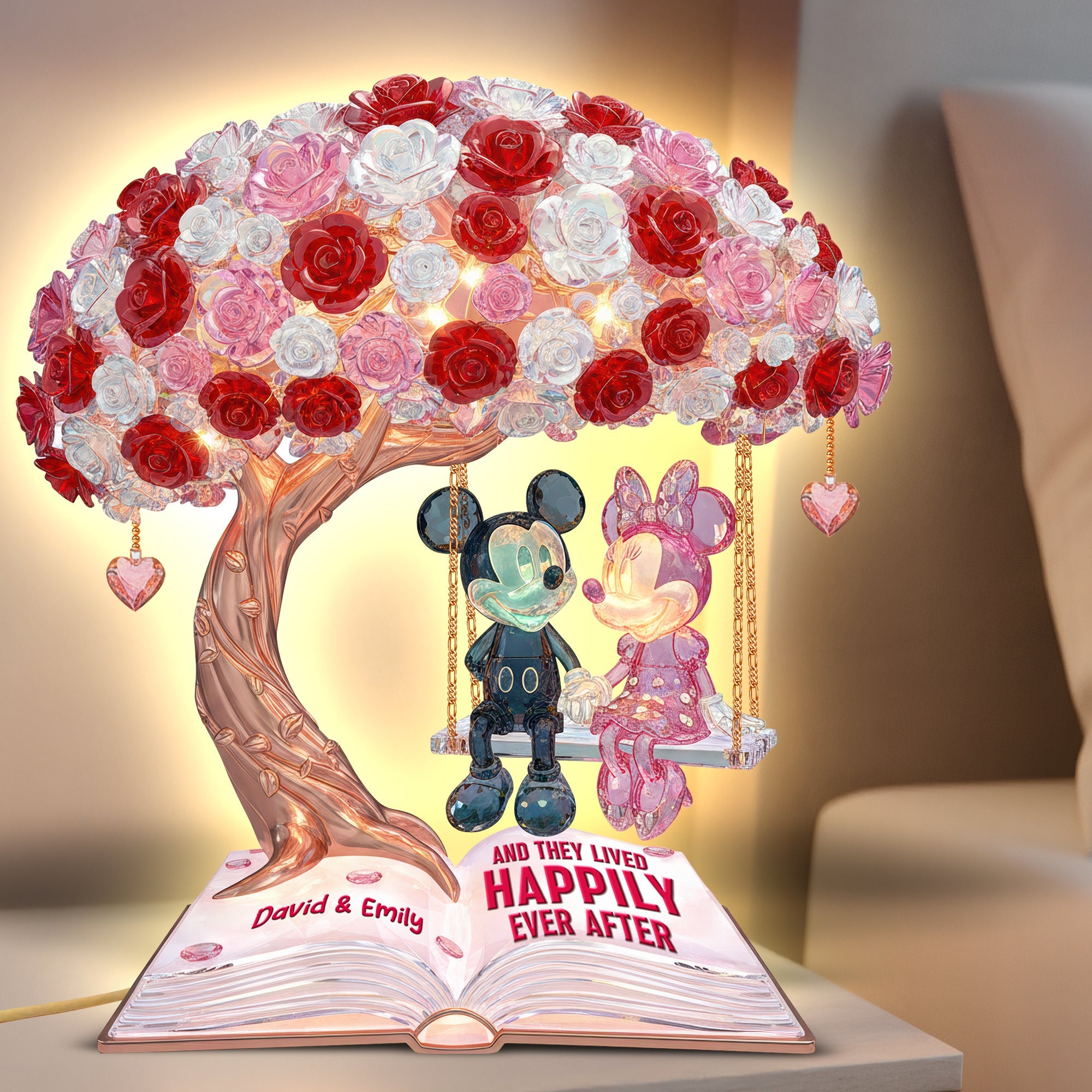 Forever Together: 'And They Lived Happily Ever After' – Personalized Acrylic Light Box for Couples Light Box PopCulturePrints